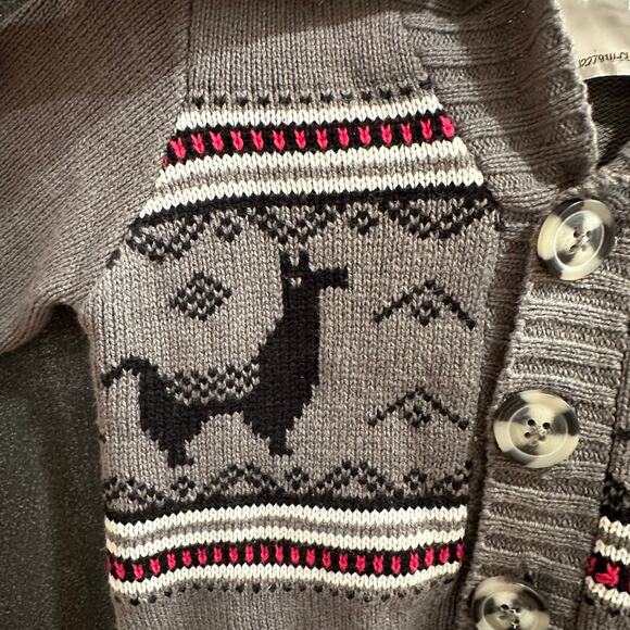 NEW Toughskins Llama Fair Isle Cardigan, Sz 18mo (12-24A) - Picture 3 of 7
